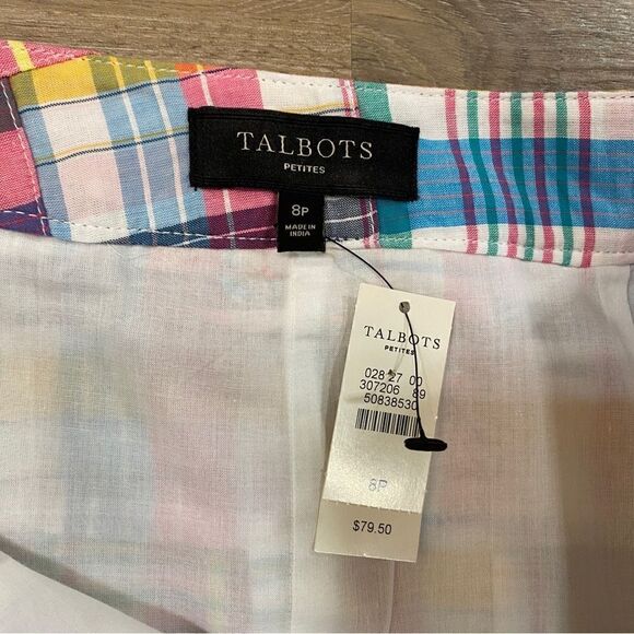 PLAID COTTON BLEND LINED MADRAS A-LINE SKIRT NWT 8P - Picture 10 of 11